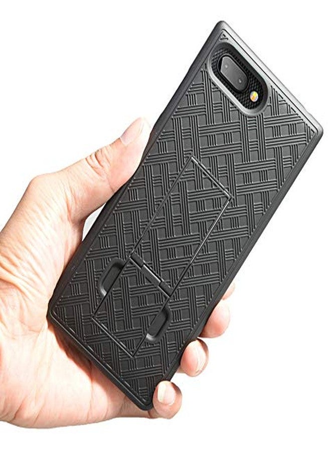 نيكيد سيل فون جراب بمشبك لهاتف بلاك بيري KEY2، غطاء Nakedcellphone أسود مزود بمسند وحزام [دوار/بسقاطة] مع حافظة جانبية لهاتف بلاك بيري KEY2، Key 2 (BBF100-1، BBF100-6) - Image 4
