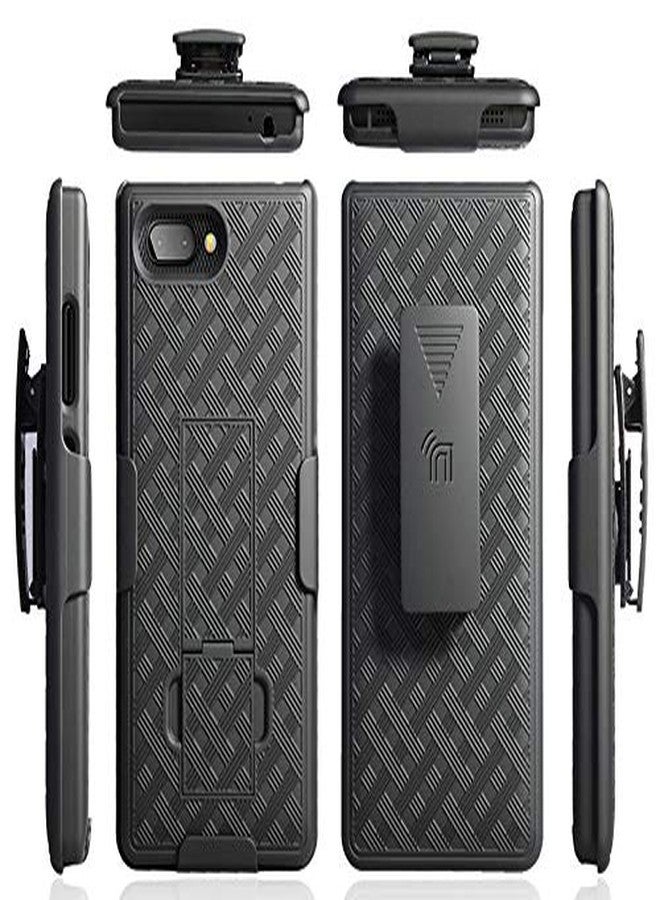نيكيد سيل فون جراب بمشبك لهاتف بلاك بيري KEY2، غطاء Nakedcellphone أسود مزود بمسند وحزام [دوار/بسقاطة] مع حافظة جانبية لهاتف بلاك بيري KEY2، Key 2 (BBF100-1، BBF100-6) - Image 5