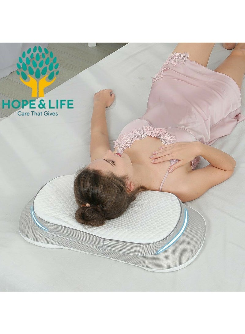 Hope And Life Amal Wa Hayat Medical Pillow for Neck and Neck Support, made of memory foam, odor-free and breathable, size 63*12*32 cm - Image 4