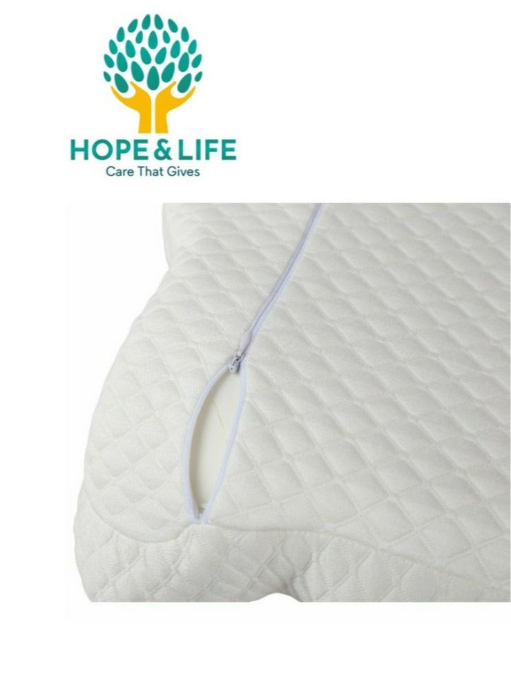 Hope And Life Amal Wa Hayat Medical Pillow for Neck and Neck Support, made of memory foam, odor-free and breathable, size 63*32*12 cm - Image 3