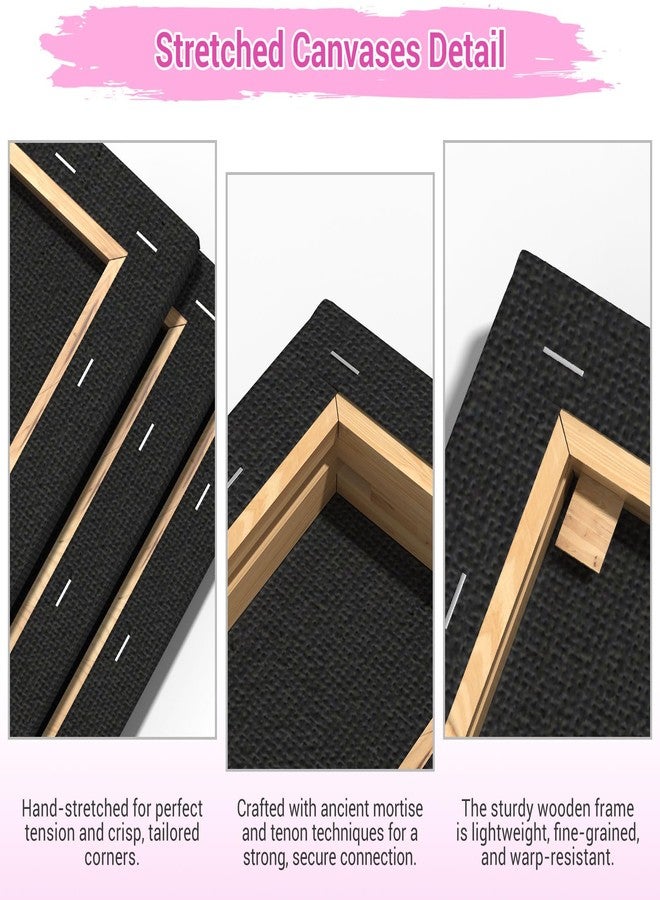 HANSILK Stretched Canvases for Painting, 4x12 Inch Painting Supplies for Artists, Black Blank Canvas Pack, 3-Pack for Acrylic, Oil and Gouache Paints - Image 3