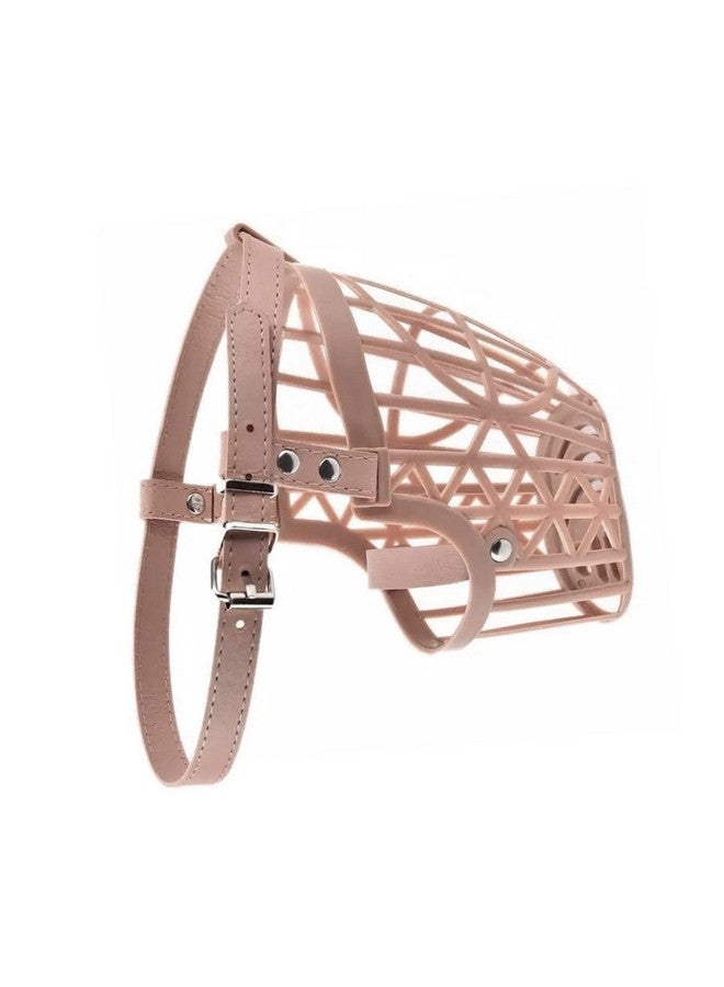 Emily Pets Dog Basket Muzzle Dogs, Dog Plaslic Mouth Cover Muzzle/Bite Guard With Adjustable Strap Size,Prevents Chewing And Biting,Lightweight, Durable, Dog Grooming Supplies(No.4,Beige) - Image 1