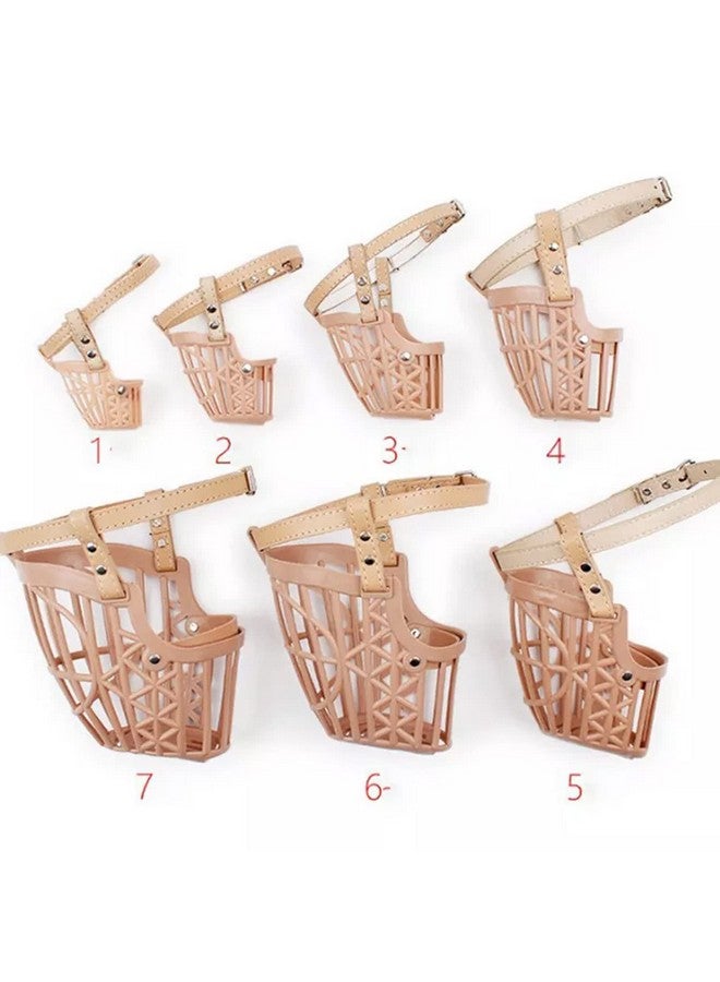 Emily Pets Dog Basket Muzzle Dogs, Dog Plaslic Mouth Cover Muzzle/Bite Guard With Adjustable Strap Size,Prevents Chewing And Biting,Lightweight, Durable, Dog Grooming Supplies(No.4,Beige) - Image 5