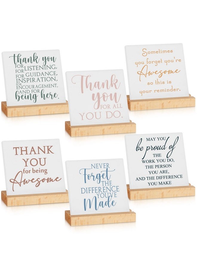 Sieral Sieral 6 Packs Thank You Gifts for Coworkers Appreciation Gifts Inspirational Desk Decor Motivational Desk Signs for Employee Appreciation Gifts Team Teacher Nurse Secretary(Thanks,Multicolor)  - Image 1