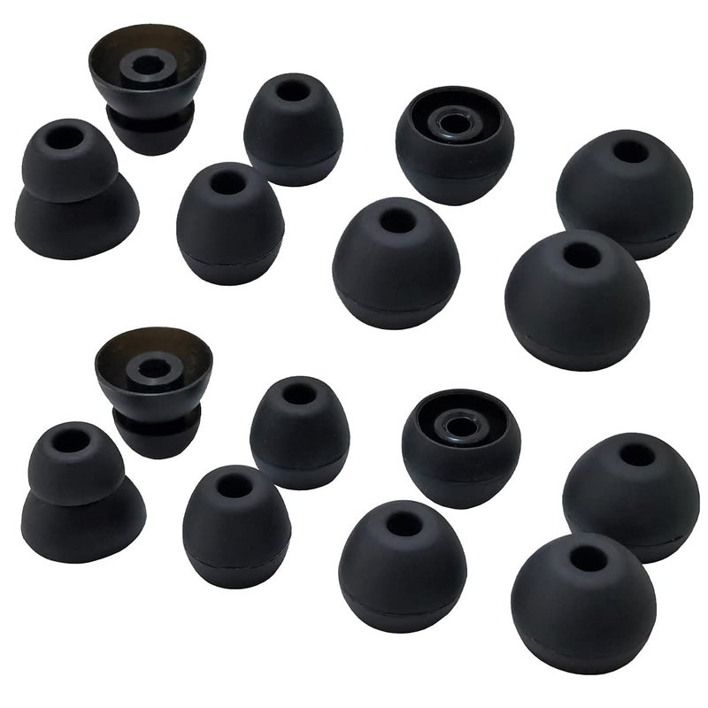 Luckvan Silicone Earbuds Tips for Beats Flex, Beats X Replacement Eartips 8 Pairs L/M/S Double Flange Rubber urBeats3 Beats Flex Ear Tips Black - Image 5