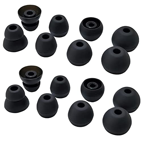 Luckvan Silicone Earbuds Tips for Beats Flex, Beats X Replacement Eartips 8 Pairs L/M/S Double Flange Rubber urBeats3 Beats Flex Ear Tips Black - Image 1