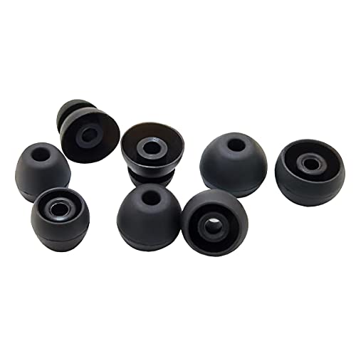 Luckvan Silicone Earbuds Tips for Beats Flex, Beats X Replacement Eartips 8 Pairs L/M/S Double Flange Rubber urBeats3 Beats Flex Ear Tips Black - Image 2