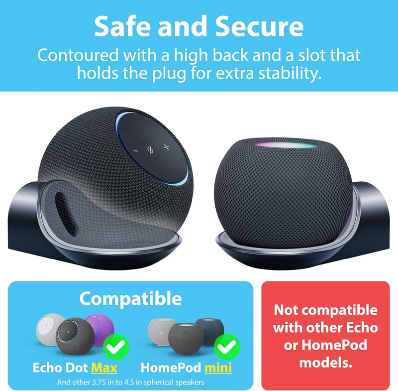 TotalMount – حامل جداري فاخر لأجهزة Echo Dot MAX، HomePod Mini، وغيرها (سهولة التركيب، وسادة ناعمة، وتثبيت مضمون) - Image 5