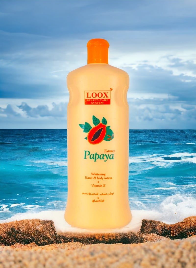 LOOX BEAUTY CARE SYSTEM Lotion Extract  Papaya Whitening Hand & body + Vitamin E 600 ml - Image 5