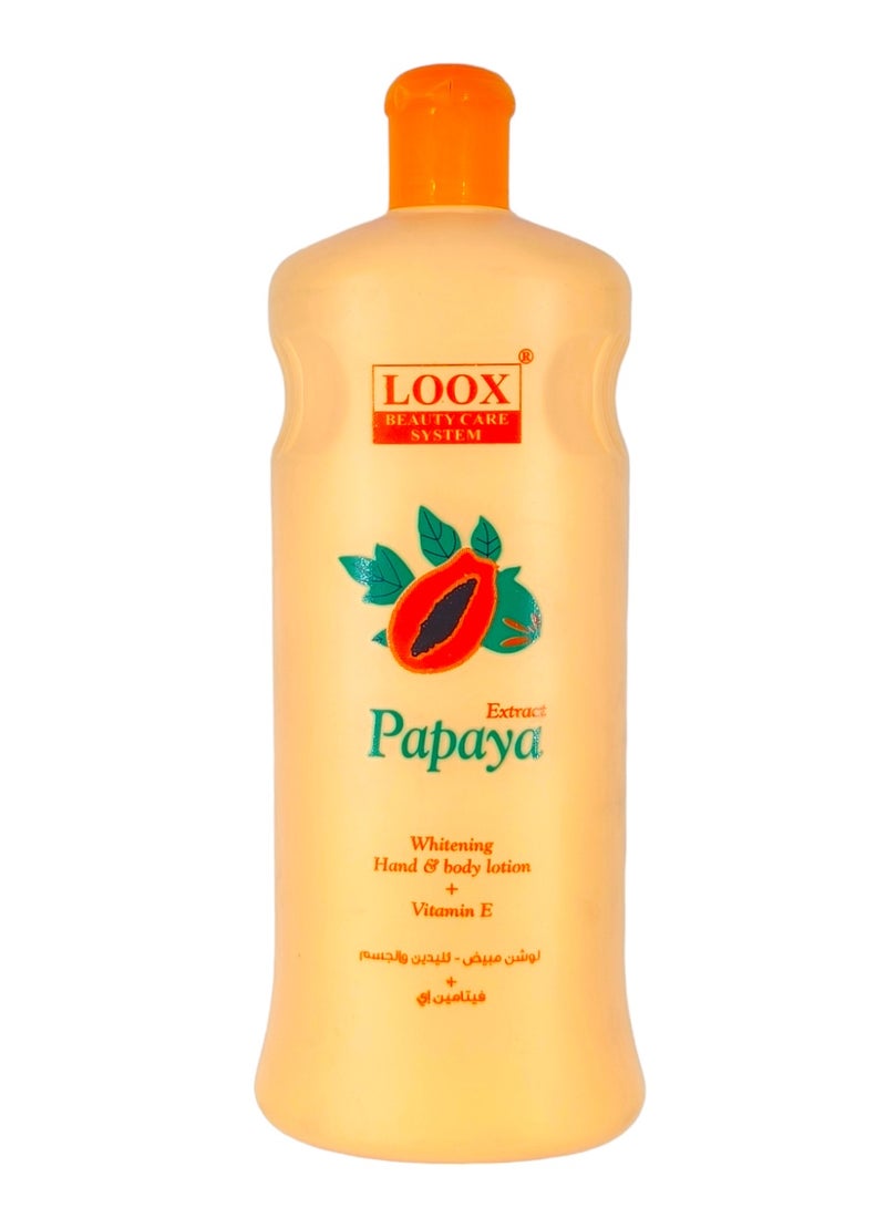 LOOX BEAUTY CARE SYSTEM Lotion Extract  Papaya Whitening Hand & body + Vitamin E 600 ml - Image 4