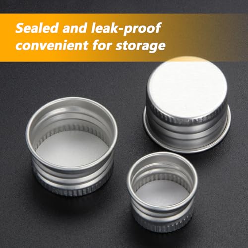 UPSTORE 12PCS Empty Clear Travel Portable Glass Wish Bottles with Silver Aluminum Cap Essential Oil Powders Cream Ointments Grease Storage Container Jars Cosmetic Makeup Sample Packing Holder(10ml/0.34oz) - Image 5
