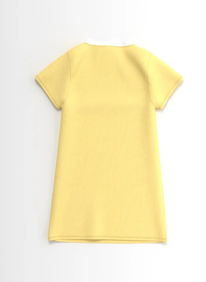 Nautinati Nautinati Girls Sticker Print Dress | Cotton Dress for 2-10 Years | Beach Theme T-shirt Dress