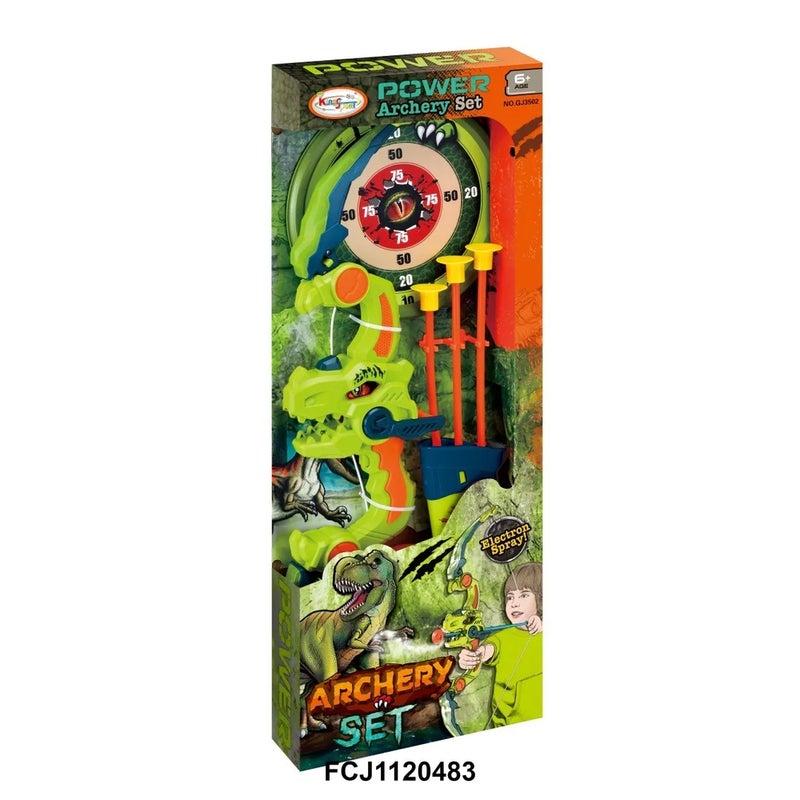 كينج سبورت قوس بشكل ديناصور اخضر مع حقيبة الأسهم والهدف - GJ3502 - Image 2