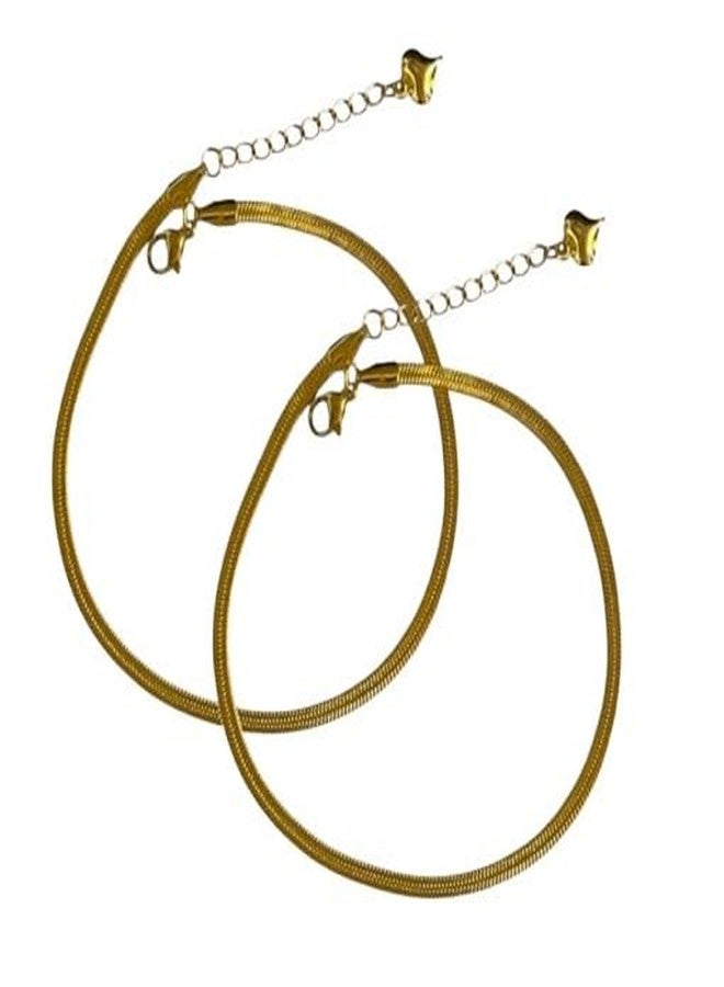 needs collection خلخال نيدز المقاوم للماء بسلسلة ثعبان للبنات والسيدات | هدايا للنساء والفتيات، عبوة من قطعتين - Image 1