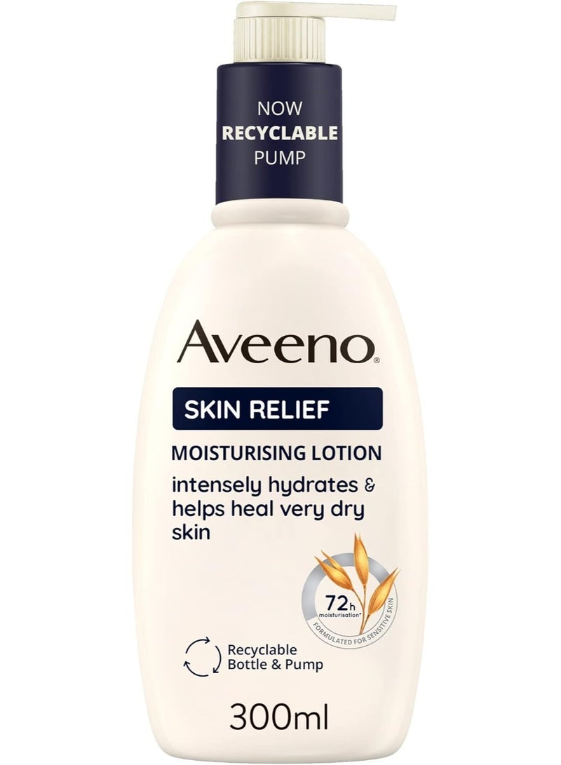 Body Lotion Skin Relief Nourishing, clinically proven to intensely hydrate for 72-Hours, helps heal very dry and itchy skin, 300 ml