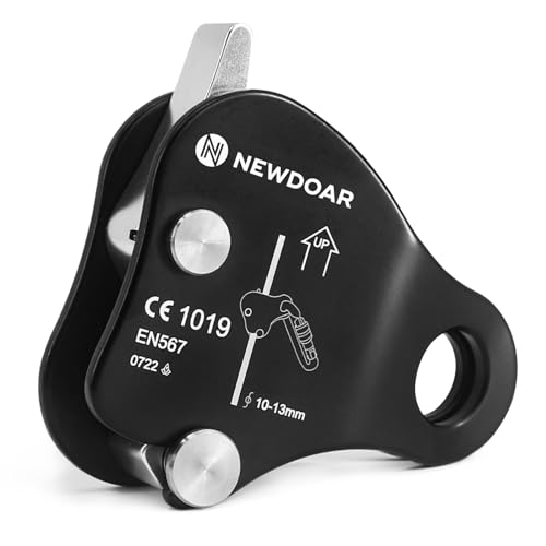 NewDoar Rope Grab Ascender 12KN Riser Adjuster Fits 10mm-13mm Rope for Rocking Climbing Protection Rescue (Black) - Image 1