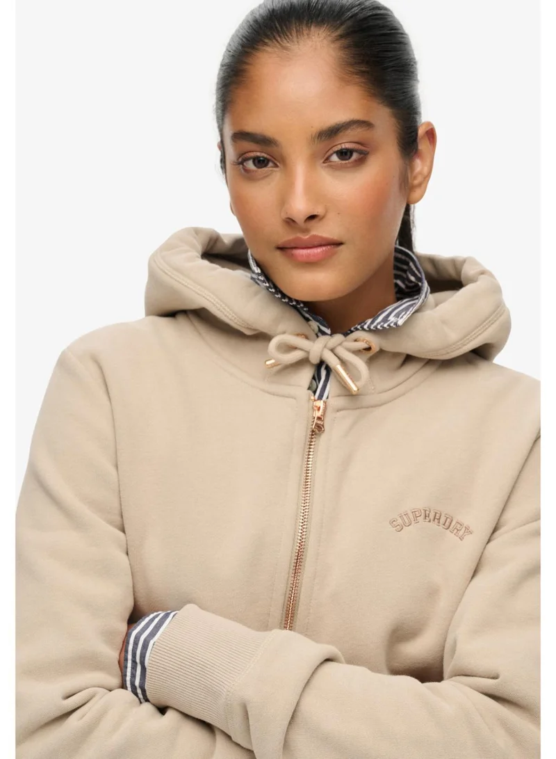 سوبر دراي هودي أساسي بسحاب وشعار