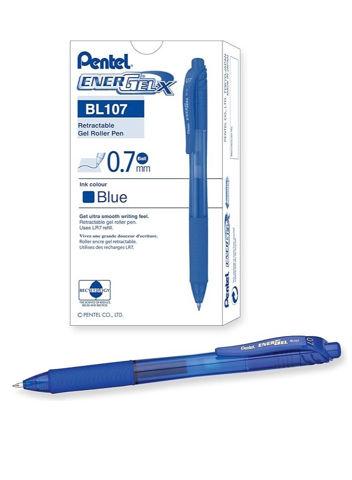 Pentel قلم بينتل إنرجيل-X برأس معدني 0.7 مم أزرق عبوة من 12 - Image 1