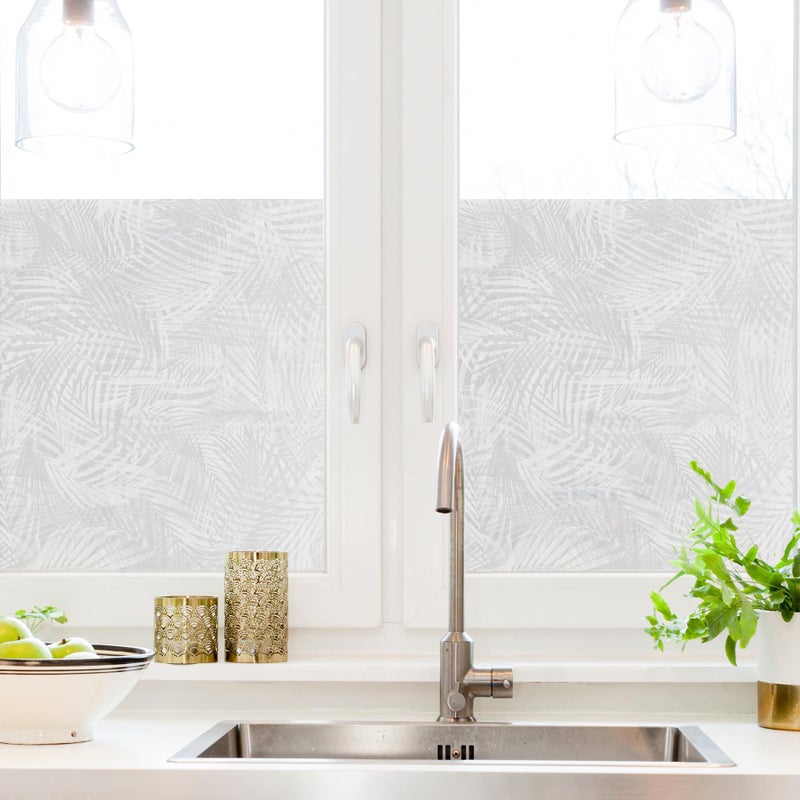 Artscape Palm Decorative Privacy Window Film with Etched Glass Pattern NonAdhesive UV Protection Easy to Apply Removable 24 x 36 Inches Made in USA - Image 2