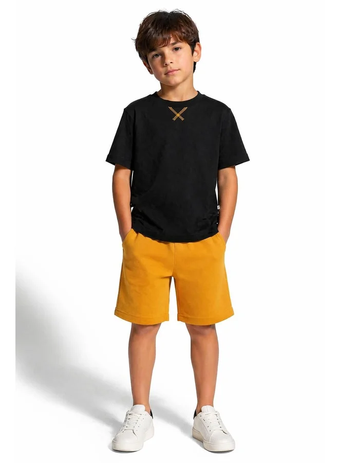 Perendi Boys' T-Shirt and Shorts Set with Carrot Pocket