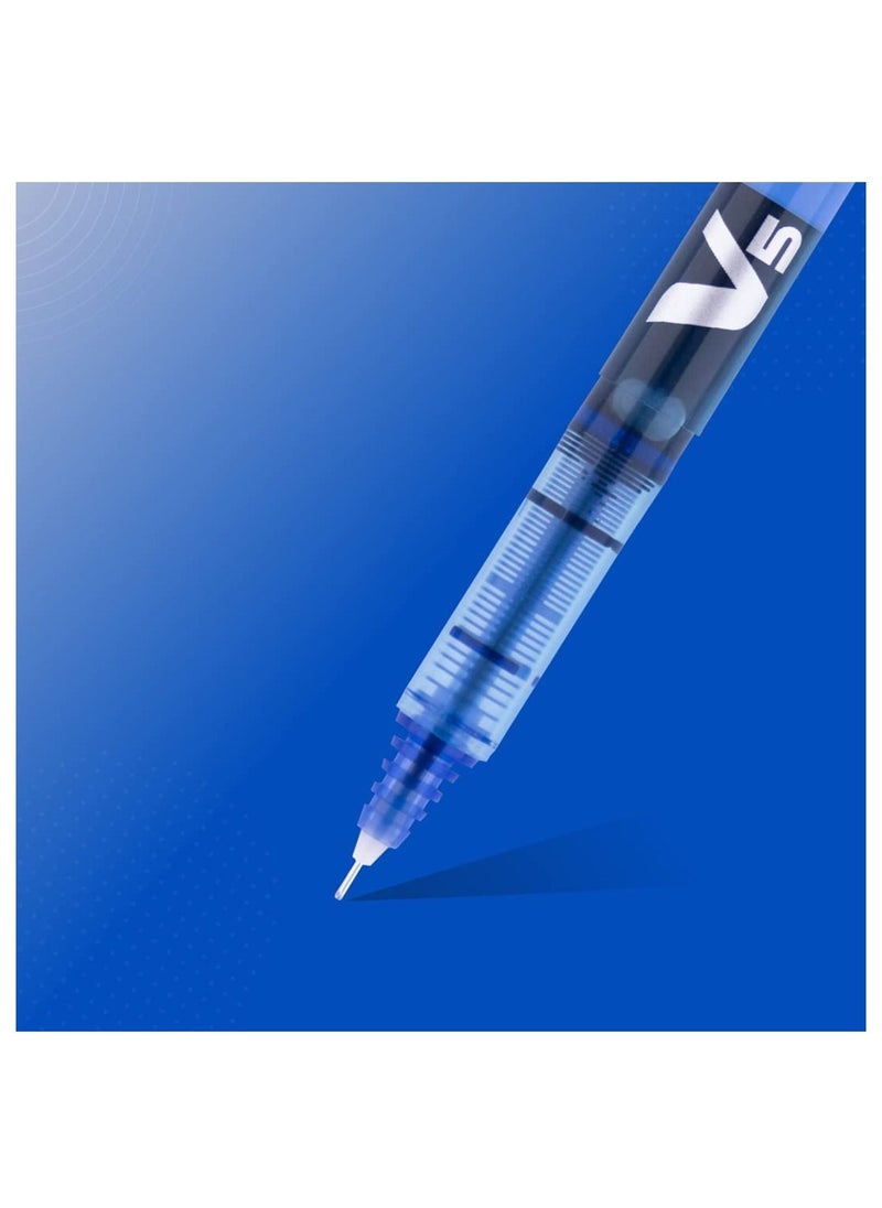 PILOT 4-Piece Hi-tecpoint V5 Fine Rollerball Pen Blue Ink  - Image 2