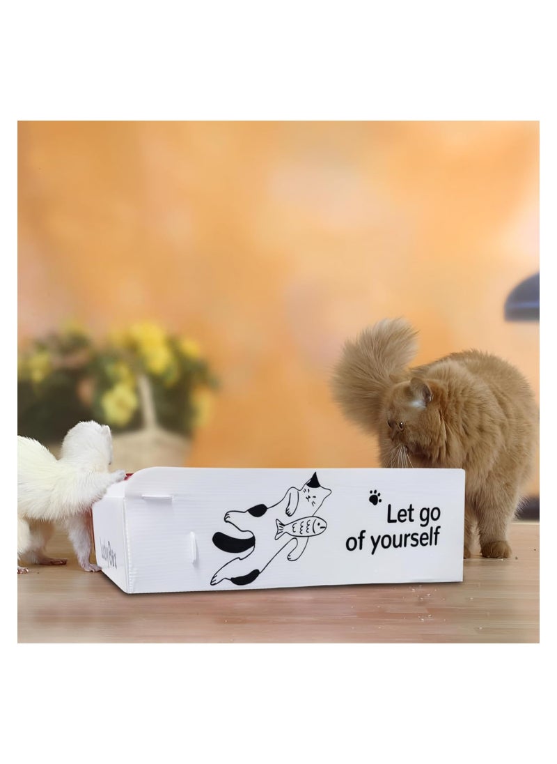4PCS Disposable Litter Boxes for Cats, Double Layer Waterproof Travel Litter Box, Foldable Cat Litter Box for Kitty, Easy to Use, 16.5 x 13.0 x 5.1 inches, Open Cat Litter Box (42 x 33x 13 cm)