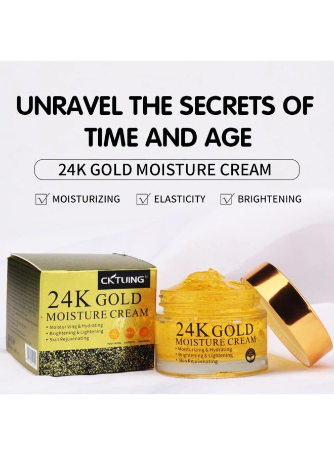CKTUING 24K Gold & Collagen Face Moisturizing Cream- Anti-Aging Face Cream for Hydrating & Skin Rejuvenating- Korean Skincare - All Skin Type 1.69 fl oz - Image 5