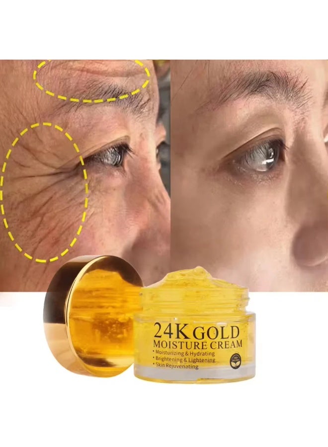 CKTUING 24K Gold & Collagen Face Moisturizing Cream- Anti-Aging Face Cream for Hydrating & Skin Rejuvenating- Korean Skincare - All Skin Type 1.69 fl oz - Image 3