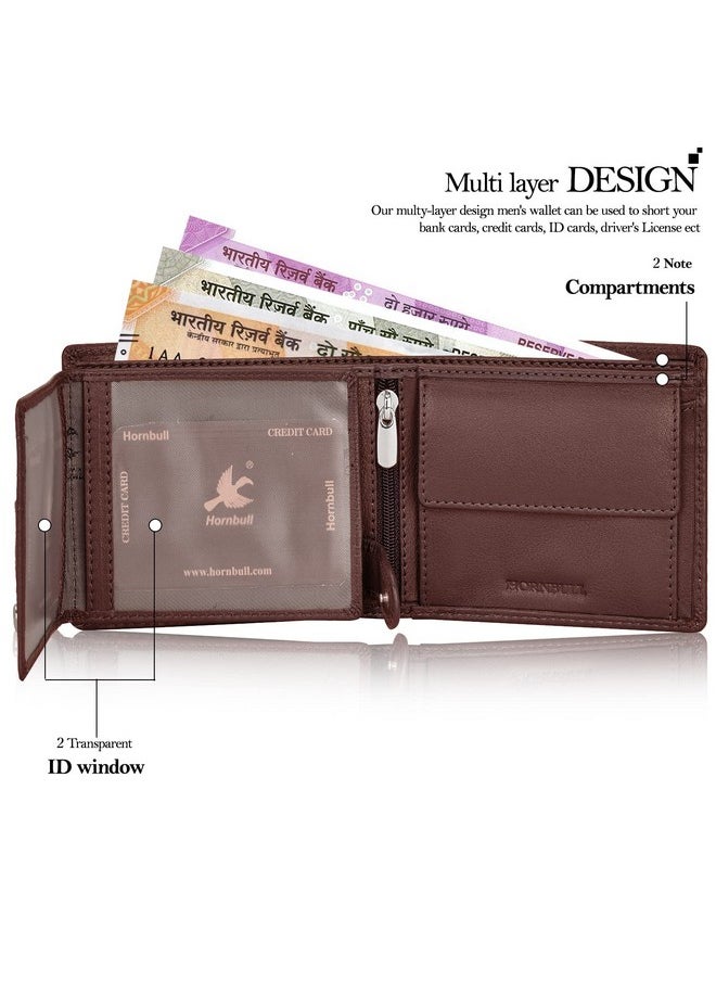 HORNBULL HORNBULL Miller Wallet for Men | Stylist Mens Wallet with RFID Blocking | Wallet Men Genuine Leather Brown Nappa | Gift for Men  - Image 4