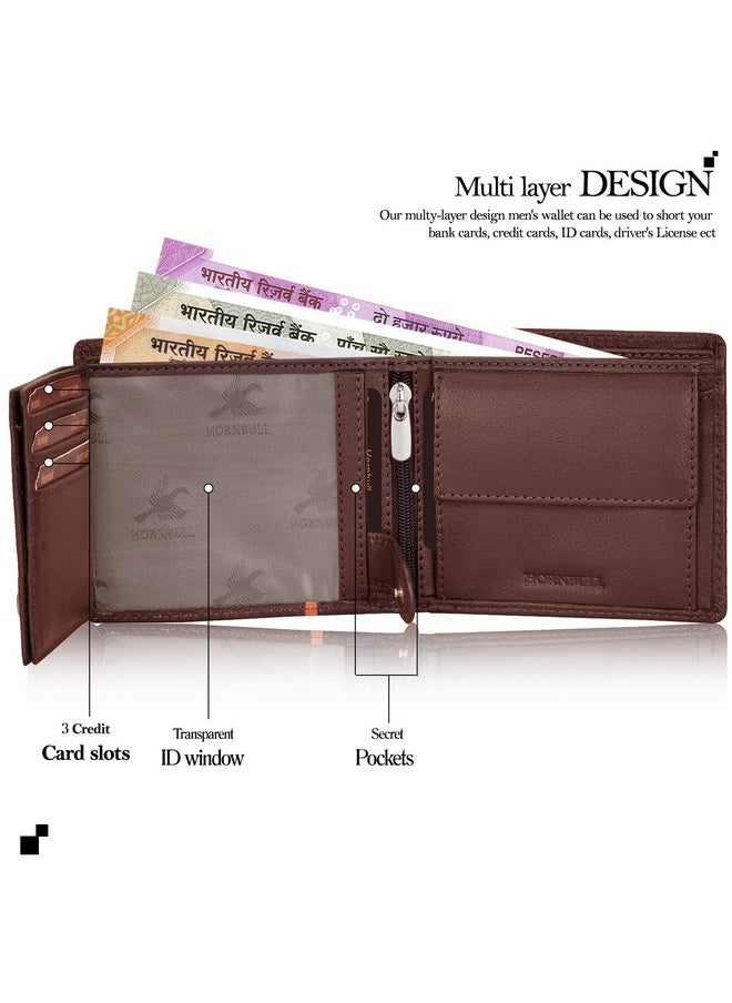 HORNBULL HORNBULL Miller Wallet for Men | Stylist Mens Wallet with RFID Blocking | Wallet Men Genuine Leather Brown Nappa | Gift for Men  - Image 5