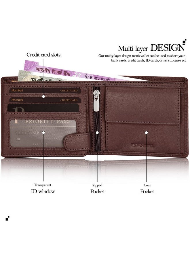HORNBULL HORNBULL Miller Wallet for Men | Stylist Mens Wallet with RFID Blocking | Wallet Men Genuine Leather Brown Nappa | Gift for Men  - Image 3