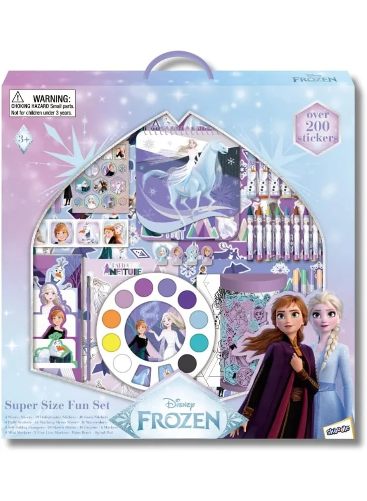ديزني Frozen Super Size Fun Set | Coloring & Activity Kit | Over 200 Stickers |Art & Craft Set |Ideal For Gifting | Age 3+