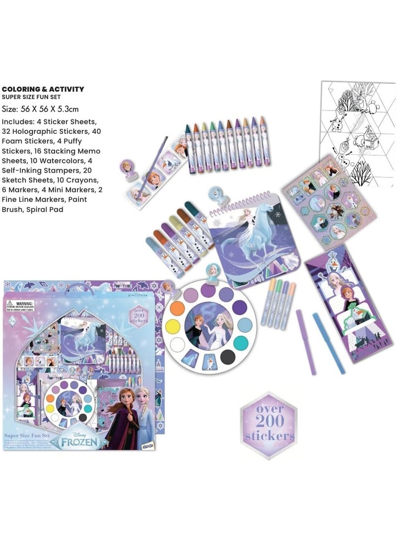 Disney Frozen Super Size Fun Set | Coloring & Activity Kit | Over 200 Stickers |Art & Craft Set |Ideal For Gifting | Age 3+ - Image 2