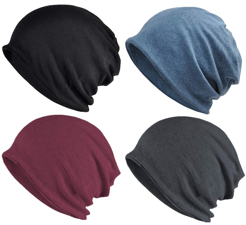 ELLEWIN Cotton Slouchy Beanie Hip-Hop Soft Lightweight Running Beanie Adult Skull Hats Cap for Men Women - Image 1