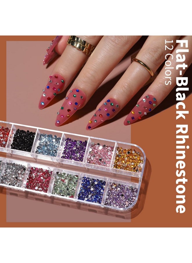 FANDAMEI Nail Art Brushes Set Nail Art Kit Nail Design Kit Nail Art Dotting Pens Nail Stickers Butterfly Nail Art Sequins Nail Foils Nail Art Flakes Iridescent Rhinestones For Nails  - Image 5