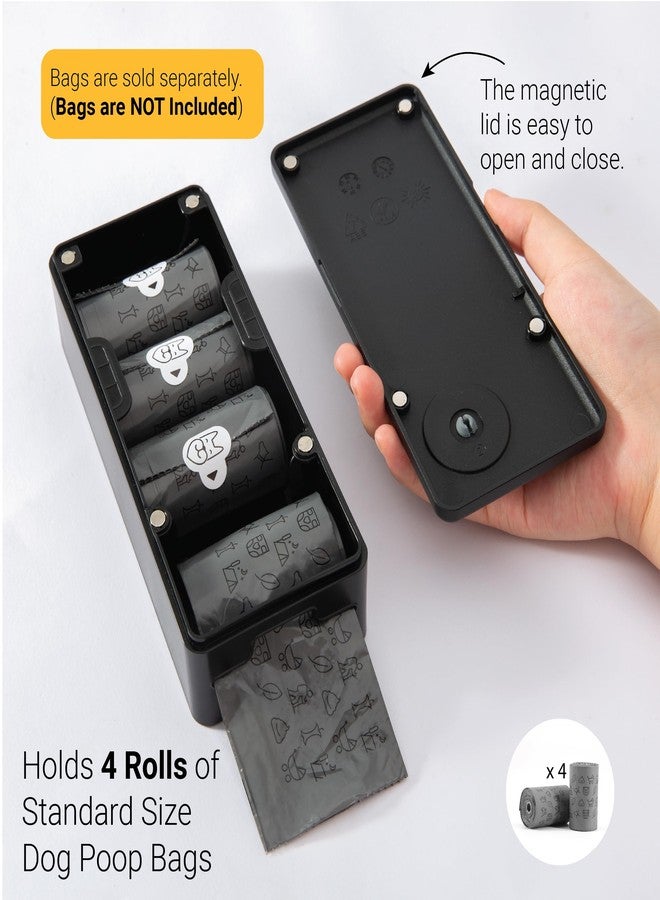 SVD.PET Dog Poop Bag Dispenser, Outdoor or Indoor Pet Waste Bag Dispenser Station, Wall Mount or Hanging with Strap. Easy to Refill Magnetic Cover (Black, Dispenser only) - Image 4