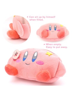 SYOSI Cute Pink Pencil Case, Kawaii Anime Stationery Cartoon Soft Pouch Pen Bag with Acrylic Badge for Teen Girls, Women, Student, Children  - Image 2