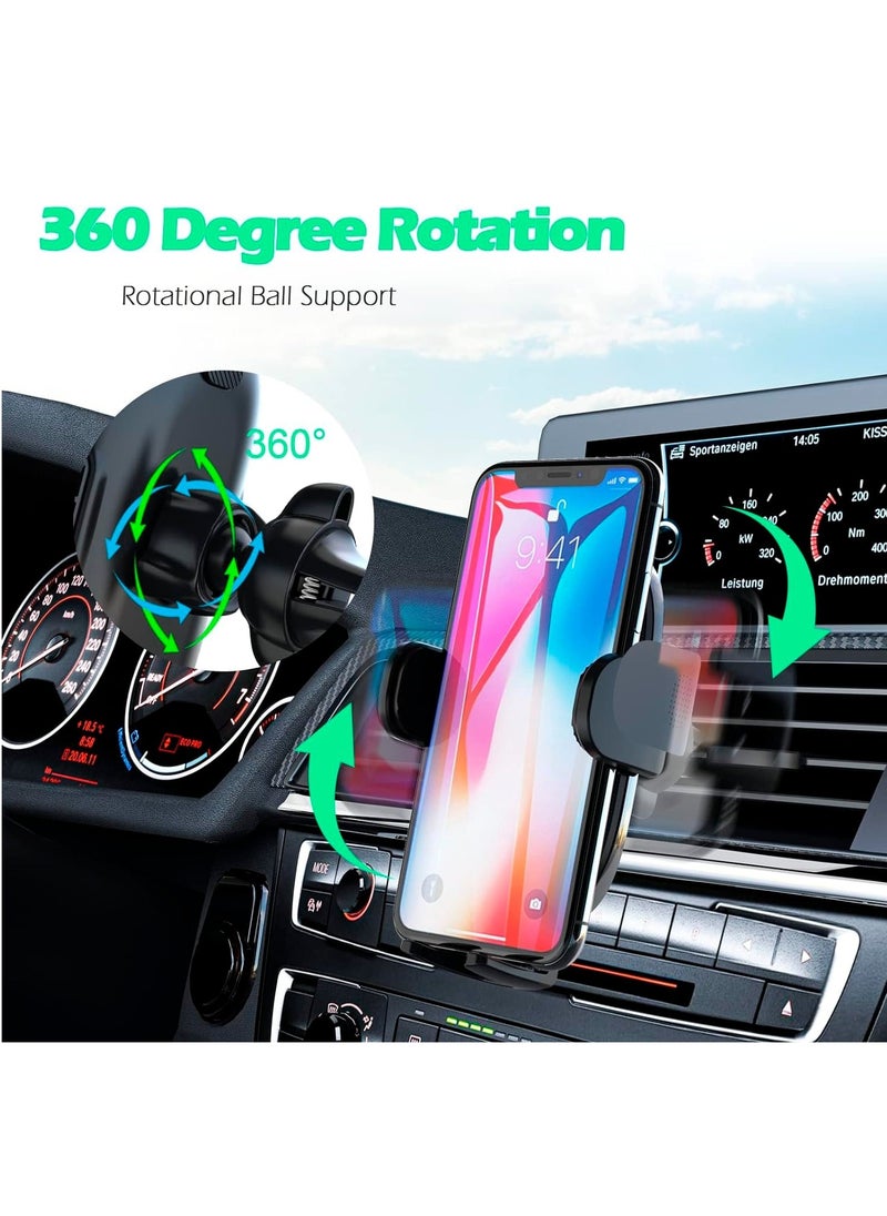 AMROAH Car Phone Mount for Auto Hands Free 360 Rotatable, Car Phone Clip Holder Universal Mobile Stand for Vehicle Dashboard Windscreen Air Vent Cell Smartphone Apple iPhone Pro Max Samsung Xiaomi  - Image 3
