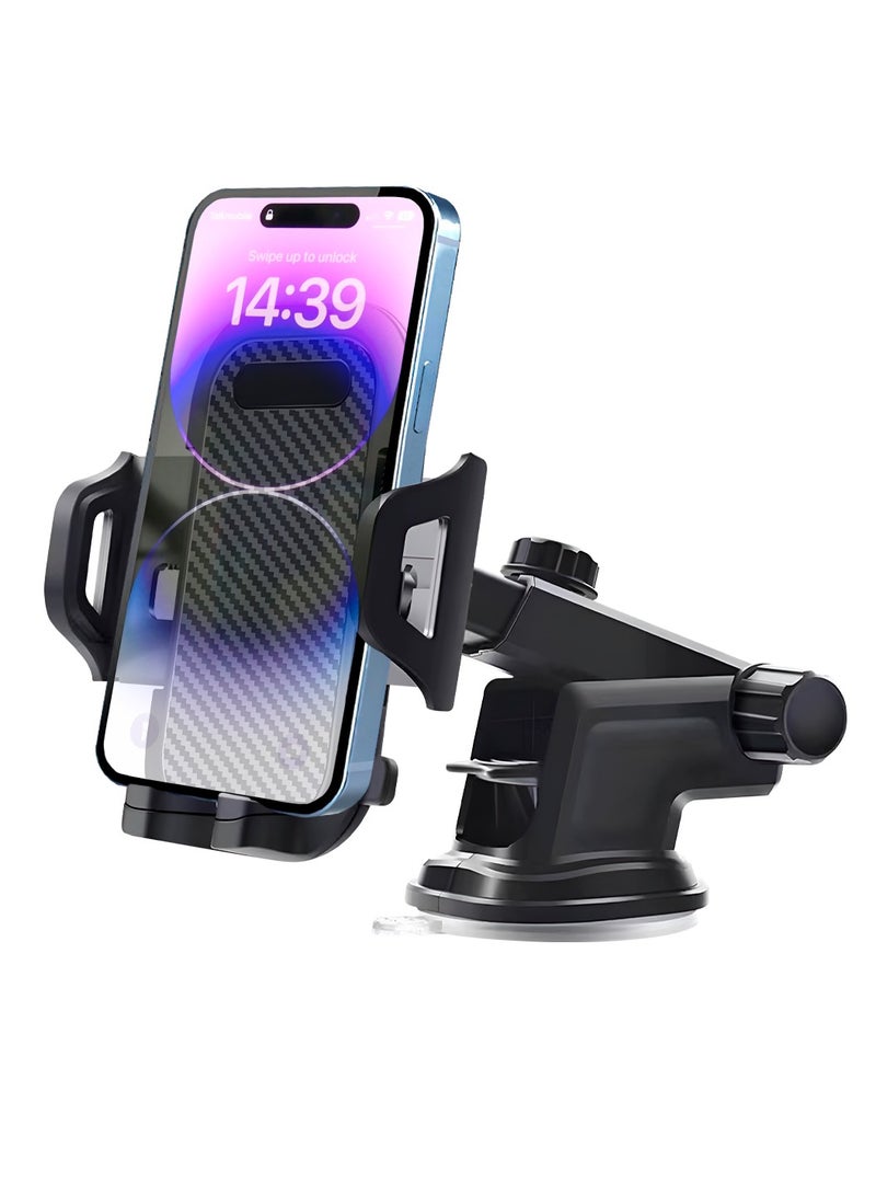 AMROAH Car Phone Mount for Auto Hands Free 360 Rotatable, Car Phone Clip Holder Universal Mobile Stand for Vehicle Dashboard Windscreen Air Vent Cell Smartphone Apple iPhone Pro Max Samsung Xiaomi - Image 1