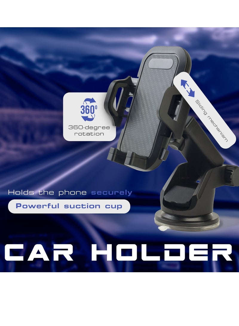 AMROAH Car Phone Mount for Auto Hands Free 360 Rotatable, Car Phone Clip Holder Universal Mobile Stand for Vehicle Dashboard Windscreen Air Vent Cell Smartphone Apple iPhone Pro Max Samsung Xiaomi - Image 2