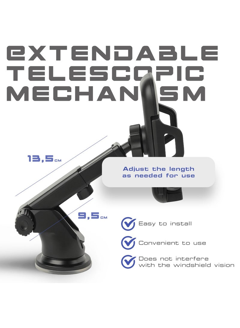 AMROAH Car Phone Mount for Auto Hands Free 360 Rotatable, Car Phone Clip Holder Universal Mobile Stand for Vehicle Dashboard Windscreen Air Vent Cell Smartphone Apple iPhone Pro Max Samsung Xiaomi - Image 3