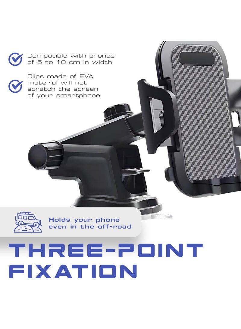 AMROAH Car Phone Mount for Auto Hands Free 360 Rotatable, Car Phone Clip Holder Universal Mobile Stand for Vehicle Dashboard Windscreen Air Vent Cell Smartphone Apple iPhone Pro Max Samsung Xiaomi - Image 4