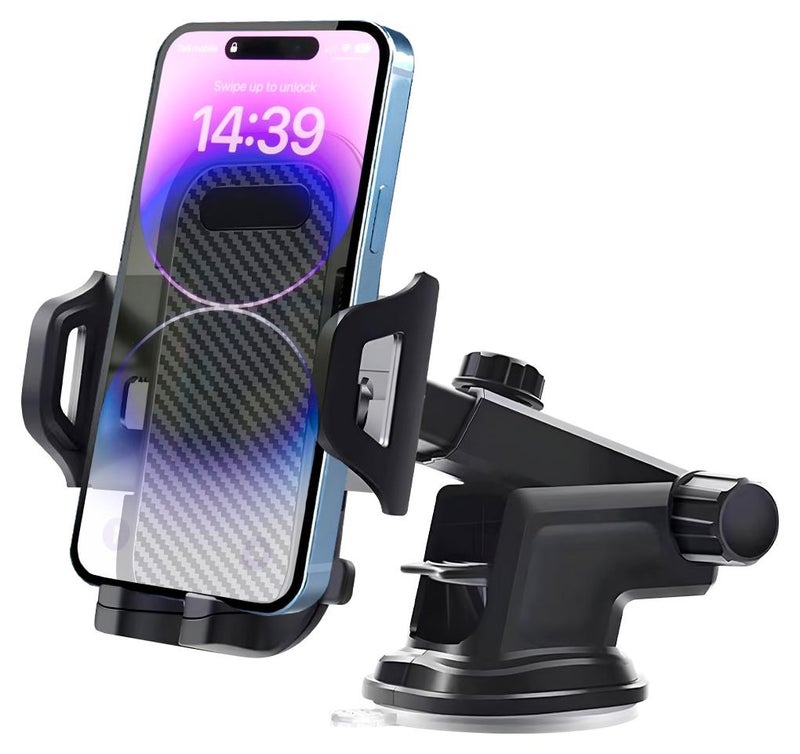 AMROAH Car Phone Mount for Auto Hands Free 360 Rotatable, Car Phone Clip Holder Universal Mobile Stand for Vehicle Dashboard Windscreen Cell Smartphone Apple iPhone Pro Max Samsung Xiaomi - Image 1