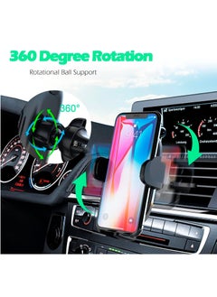 AMROAH Car Phone Mount for Auto Hands Free 360 Rotatable, Car Phone Clip Holder Universal Mobile Stand for Vehicle Dashboard Windscreen Air Vent Cell Smartphone Apple iPhone Pro Max Samsung Xiaomi  - Image 3