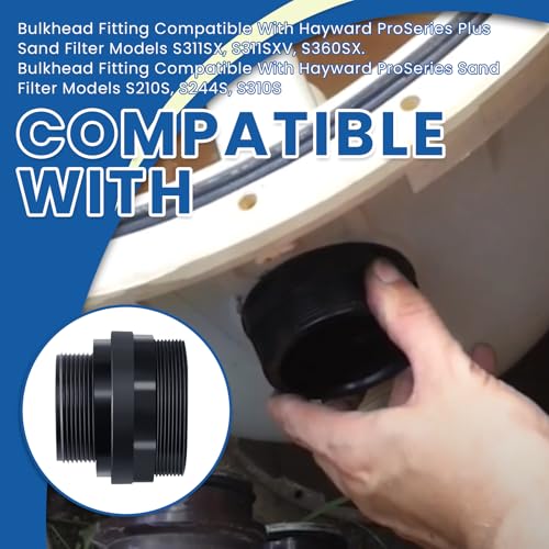 Ciuouient SX244PX Bulkhead Fitting SX244Z1 Gasket Compatible with Hayward ProSeries Sand FilterS210S S244S S310S Sand Filters Series - Image 3