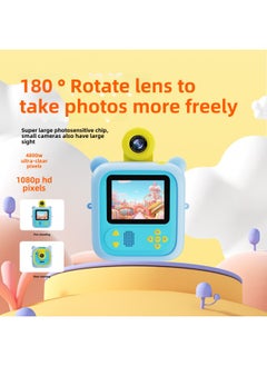 Generic Digital Flip Lens Mini Print Camera Children's Cute Dumb Color Print HD Pixels-Color:Purple+32g  - Image 3