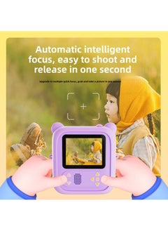 Generic Digital Flip Lens Mini Print Camera Children's Cute Dumb Color Print HD Pixels-Color:Purple+32g  - Image 5