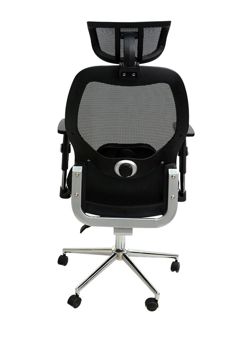 KARNAK Ergonomic Chair Home Executive Office Chair Wide Seat With Large Headrest Adjustable Seat Height, Lumbar Support and Armrests High Back Mesh (Black)  - Image 2