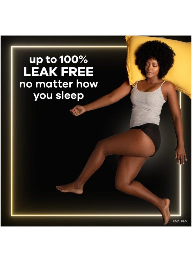 Always Zzzs Overnight Disposable Period Underwear For Women, Size Small/Medium, Black Period Panties, Leakproof, 7 Count X 2 Packs (14 Count Total) - Image 3