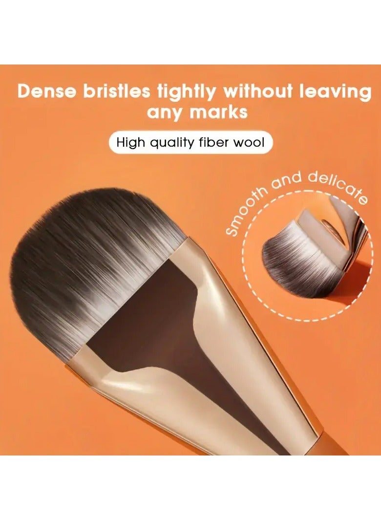 يوكانبي فرشاة أساس واحدة، رأس مسطح عريض، متعددة الوظائف، فائقة النحافة، فرشاة مكياج، خالية من الفورمالديهايد، شعيرات نايلون، مقبض خشبي، مناسبة لجميع أنواع البشرة، مثالية لكريم الأساس، كريم BB، والكونسيلر - Image 5